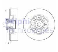 2x Brake disc solid BG9116RS DELPHI for CITROËN PEUGEOT DS