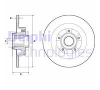 Rear Brake Disc Delphi BG9134RS Fits Renault Grand Scenic Braking System Solid