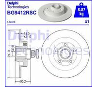 Brake Disc Delphi BG9412RSC for RENAULT