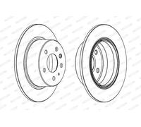 2x Brake disc solid DDF003 FERODO for MERCEDES-BENZ PONTON HECKFLOSSE /8 S-CLASS