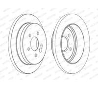 2x Brake disc solid DDF1037C FERODO for MERCEDES-BENZ M-CLASS