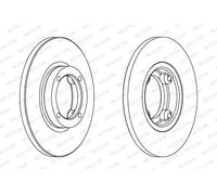 2x Brake disc solid DDF1076C FERODO for CHEVROLET DAEWOO