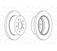 2x Brake disc solid DDF1144C FERODO for FIAT PEUGEOT CITROËN