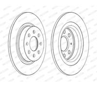 2x Brake disc solid DDF1299C FERODO for FIAT ABARTH OPEL