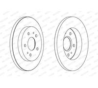 2x Brake disc solid DDF1387 FERODO for DAIHATSU DAEWOO