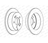 2x FERODO DDF1447C Brake Discs Rear Fits Hyundai XG Saloon Tucson Sonata 5 Kia