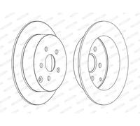 2x Brake disc solid DDF1485C FERODO for TOYOTA CELICA Coupe PRIUS Liftback