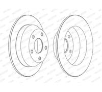 2x Brake disc solid DDF1553C FERODO for JEEP CHEROKEE GRAND CHEROKEE Mk II