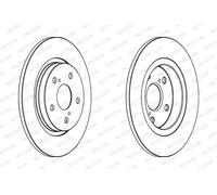 2x FERODO DDF1755C Brake Discs Rear Axle Fits Toyota Avensis Saloon Estate