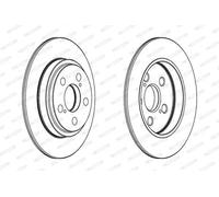 2x Brake disc solid DDF1866 FERODO for TOYOTA URBAN CRUISER