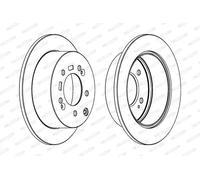 2x Brake disc solid DDF1945 FERODO for KIA SOUL I