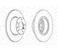 2x Brake disc solid DDF210 FERODO for BMW 5 5 Touring