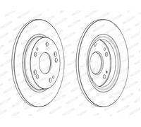 2x Brake disc solid DDF2524C FERODO for HONDA CR-Z