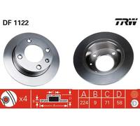 2x Brake disc solid DF1122 TRW for CITROËN XANTIA XANTIA Estate