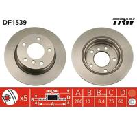 TRW Brake Disc DF1539 – Solid – Pair (L/R) for BMW