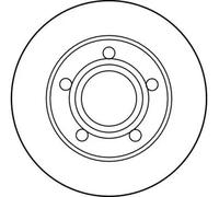 2x Brake disc solid DF1542 TRW for AUDI 100 C3 Saloon 200 C2 Saloon QUATTRO