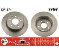 TRW DF1574 Brake Disc for MERCEDES-BENZ