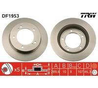2x Brake disc solid DF1953 TRW for SUZUKI SJ410 Cabrio SJ410 SJ413