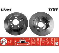 TRW Brake Disc DF2563 - Solid - for MERCEDES-BENZ - 1 pc