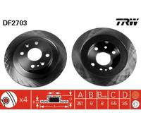 2x Brake disc solid DF2703 TRW for MAZDA 323 S Mk IV 323 C Mk IV 323 F Mk IV