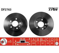 TRW DF2763 Brake disc