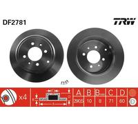 TRW Brake Disc DF2781 – Solid, ZF Aftermarket – for PEUGEOT 406 Estate/Coupe – 1 pc