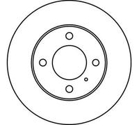 2x Brake disc solid DF4021 TRW for MITSUBISHI PROTON