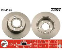 TRW Brake Disc DF4126 - Solid - For Audi A6 C5 (4B2, 4B4) 2001-2004