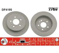2x Brake disc solid DF4195 TRW for MERCEDES-BENZ M-CLASS
