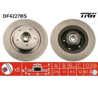 2x Brake disc solid DF4227BS TRW for RENAULT LAGUNA II LAGUNA II Sport Tourer