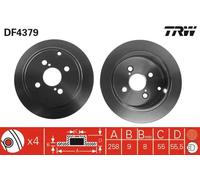 TRW Brake Disc DF4379 for Toyota Yaris/Corolla