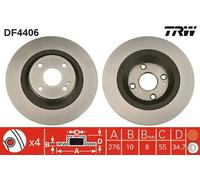 TRW Brake Disc DF4406 - Solid - Fits Mazda MX-5 Mk II - 1 pc