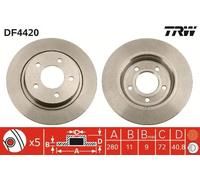TRW Brake Disc DF4420 - Solid - for MAZDA 3, 5, Premacy, Axela (2009-2012)