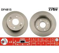 TRW Brake Disc DF4815 – Solid Aftermarket – Fits Honda Accord VI/VII Hatchback
