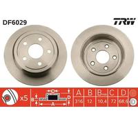 TRW Brake Disc DF6029 - Solid - for Jeep Wrangler III (JK) 3.8 2007-2010