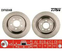 2x Brake disc solid DF6048 TRW for VOLVO S70 V70 XC70 I Cross Country