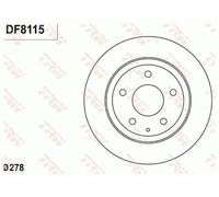 TRW Brake disc DF8115 278 10 5 114,3 solid Painted MAZDA: 6 Saloon, 6 Estate