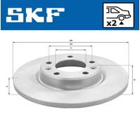 2x Brake disc solid VKBD 90087 S2 SKF for CITROËN PEUGEOT OPEL VAUXHALL TOYOTA