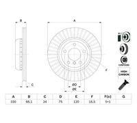 2x Brake disc two-part brake disc 0 986 479 E07 BOSCH for BMW 5 5 Touring