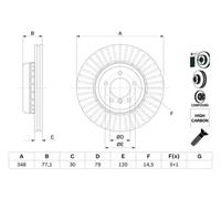 BOSCH Brake disc 0 986 479 E14 348 30 5 120 two-part brake disc, Vented Coated High-carbon BMW: 5 Saloon, 5 Touring, 6 Coupe
