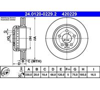 ATE 24.0120-0229.2 Brake disc