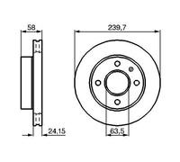 2x Brake disc Vented 0 986 478 148 BOSCH for FORD ESCORT Mk IV ORION Mk II