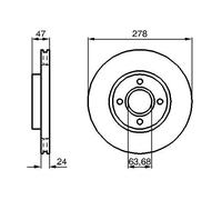 2x Brake disc Vented 0 986 478 427 BOSCH for FORD MONDEO MONDEO Saloon