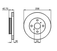 2x Brake disc Vented 0 986 478 438 BOSCH for TOYOTA STARLET