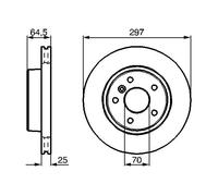 Bosch 2 x Brake Disc Set fits Land Rover Range Rover 1994-2002 2.5 3.9 4.0 4.6