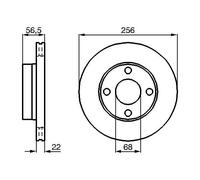 BOSCH Brake disc 0 986 478 550 256 22 4 108 Vented, internally vented Oiled High-carbon AUDI: Coupe B3, Cabriolet B4, 80 B4 Saloon
