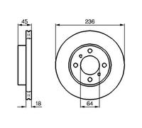 2x Brake disc Vented 0 986 478 572 BOSCH for MITSUBISHI PROTON