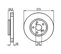 BOSCH Brake Disc 0 986 478 583 - Vented Front 275mm Pair - fits Toyota Celica 93-99, Avensis 97-03