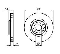 2x Brake disc Vented 0 986 478 669 BOSCH for ALFA ROMEO 166