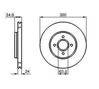 2x Brake disc Vented 0 986 479 048 BOSCH for FORD FOCUS I FOCUS I Turnier